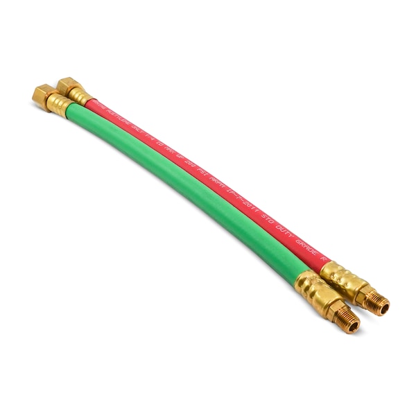 5424-1.5 Dual Welding Hose Assembly. 1/4" T Grade x 18"